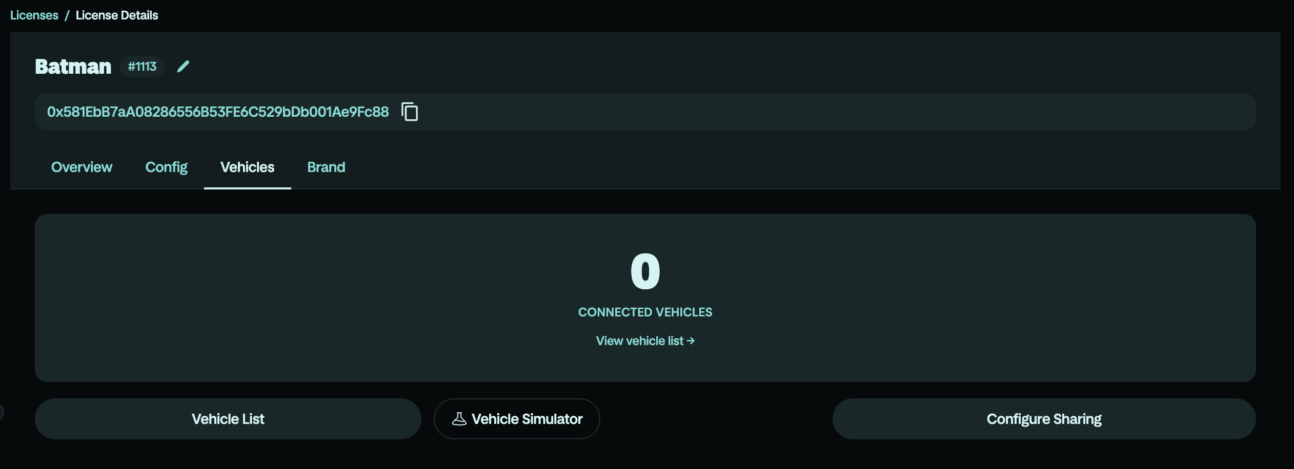Vehicle Simulator Config