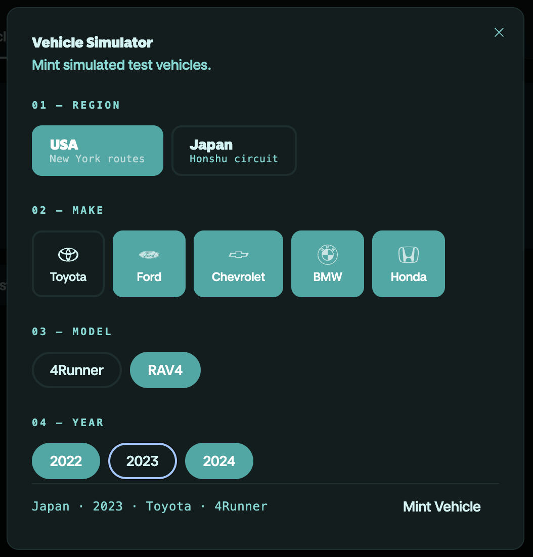 Vehicle Simulator Config